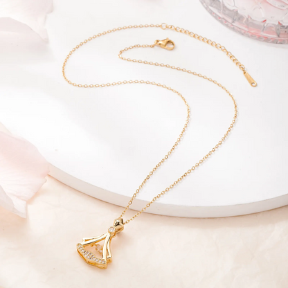 50% Off Today  Luxury Fan Charm Necklace – Modern Plated Beauty - Plated Fan Necklace