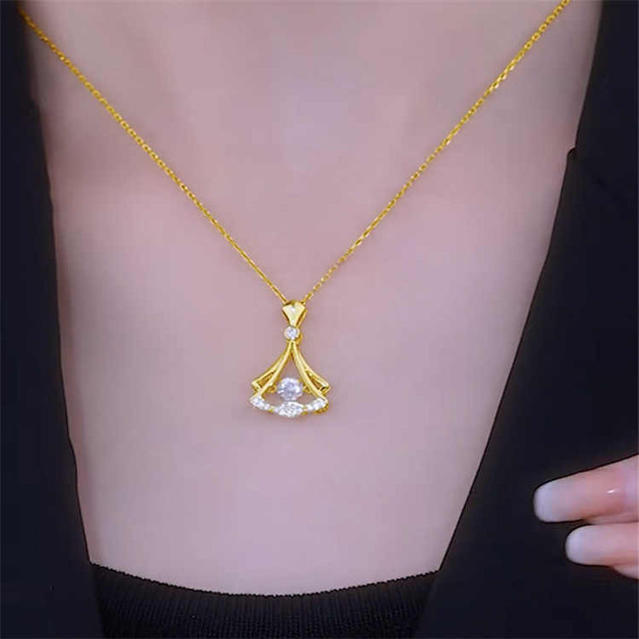 50% Off Today  Luxury Fan Charm Necklace – Modern Plated Beauty - Plated Fan Necklace
