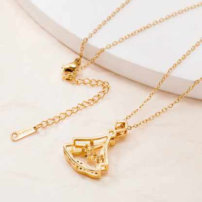 50% Off Today  Luxury Fan Charm Necklace – Modern Plated Beauty - Plated Fan Necklace